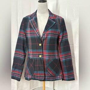 Women’s Plaid Blazer Wool Size L Unbranded